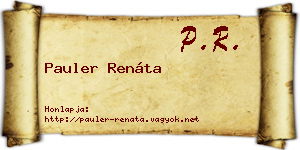 Pauler Renáta névjegykártya